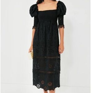 O.P.T | NEW Black Wednesday Smocked Midi Dress Size Small
